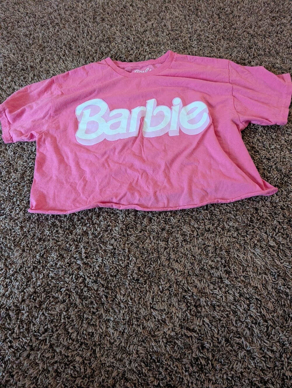 Barbie Pink Logo Crop Tee